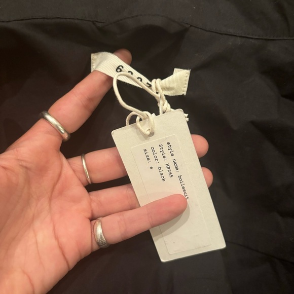 NWT 6397 Boilersuit S Black Long Sleeve Collared Zip Front Pockets 100% Cotton - Picture 5 of 8